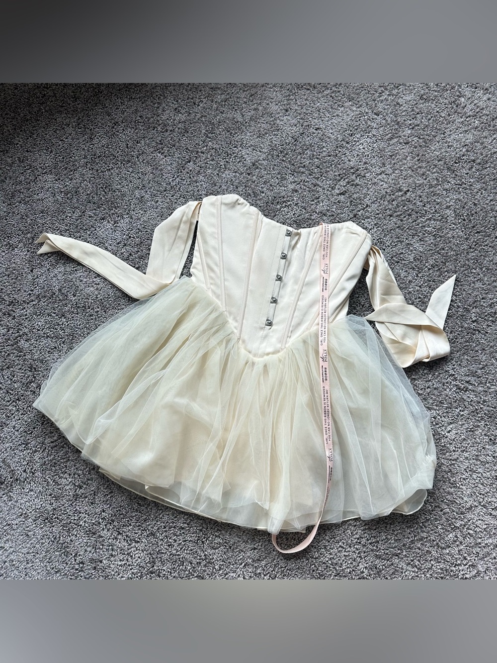 Oh Polly Ivory Cream Tulle Mini Dress